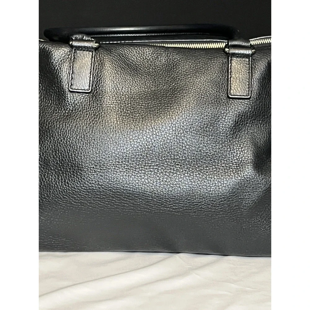 Michael Kors Black Pebble Leather Weekender Bag Luggage Satchel Bag Tote 16 x 13